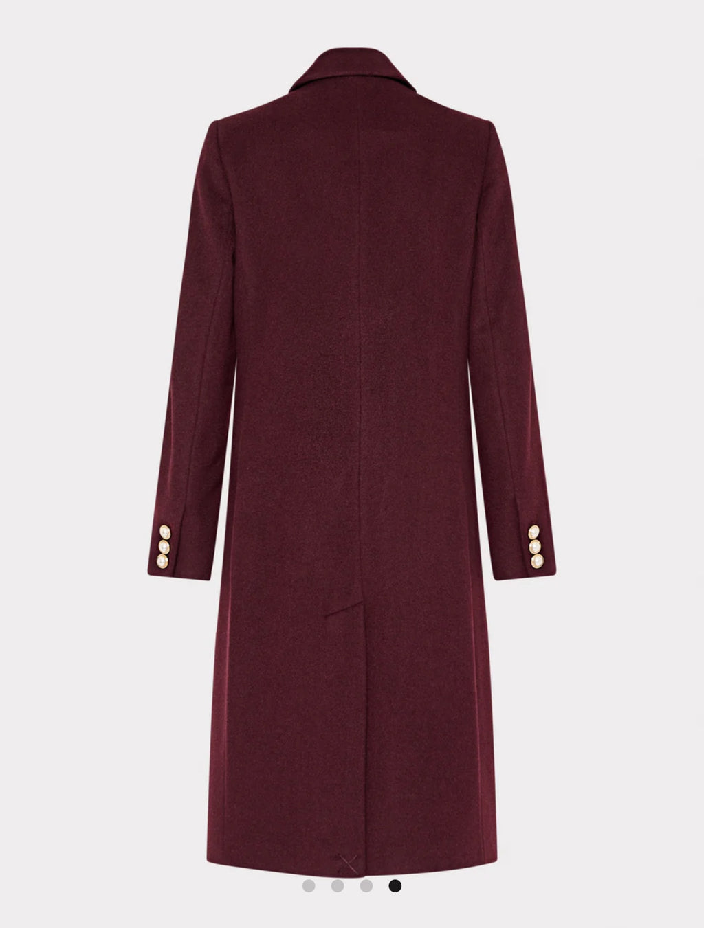 Single Breasted Wool Coat With Pearl Buttons