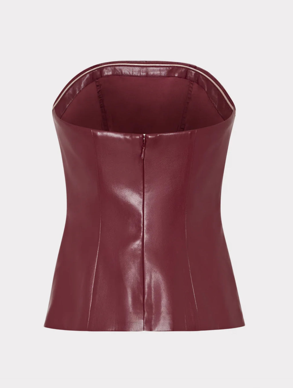Vegan Leather Strapless Top
