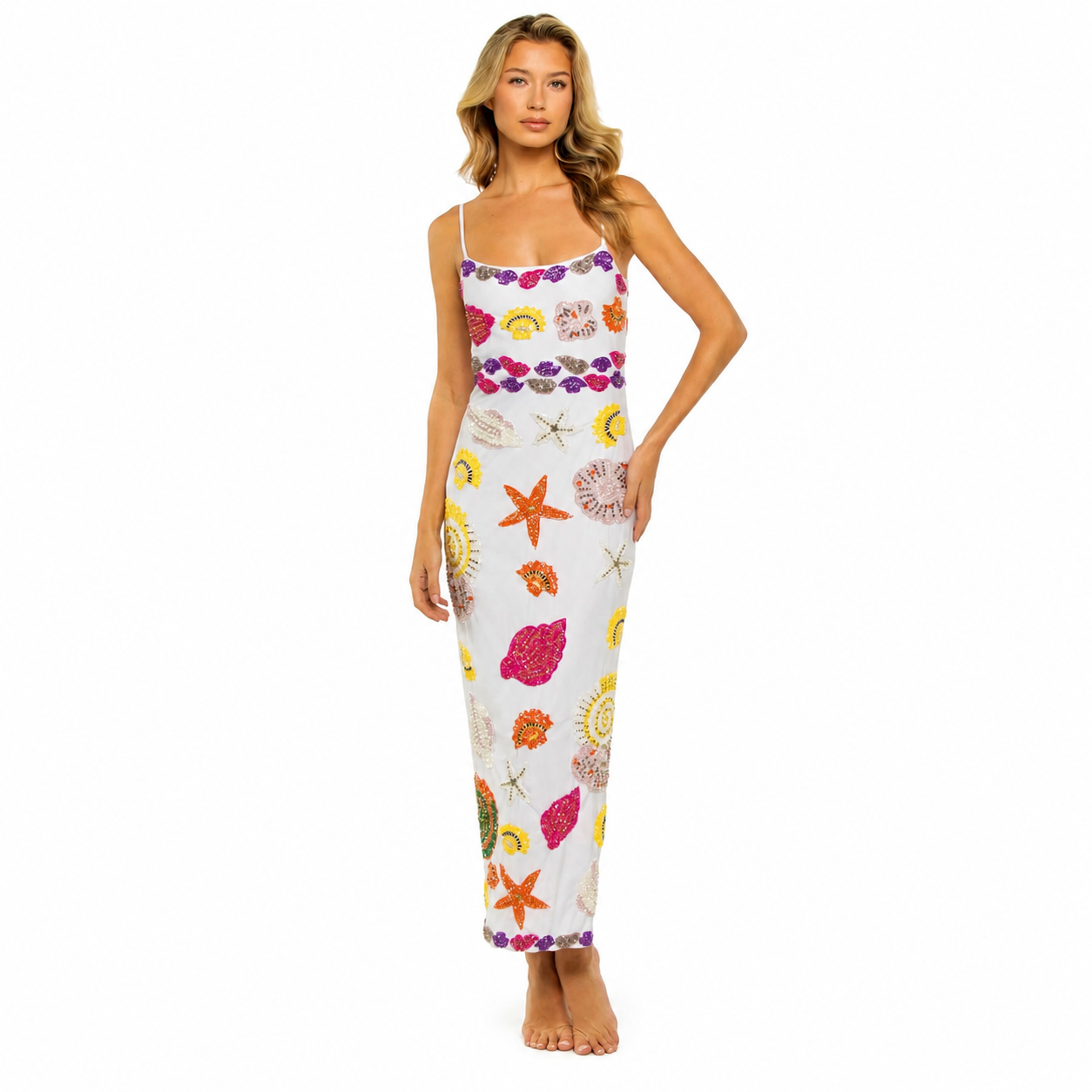 Oceanus New York Maxi Dress White