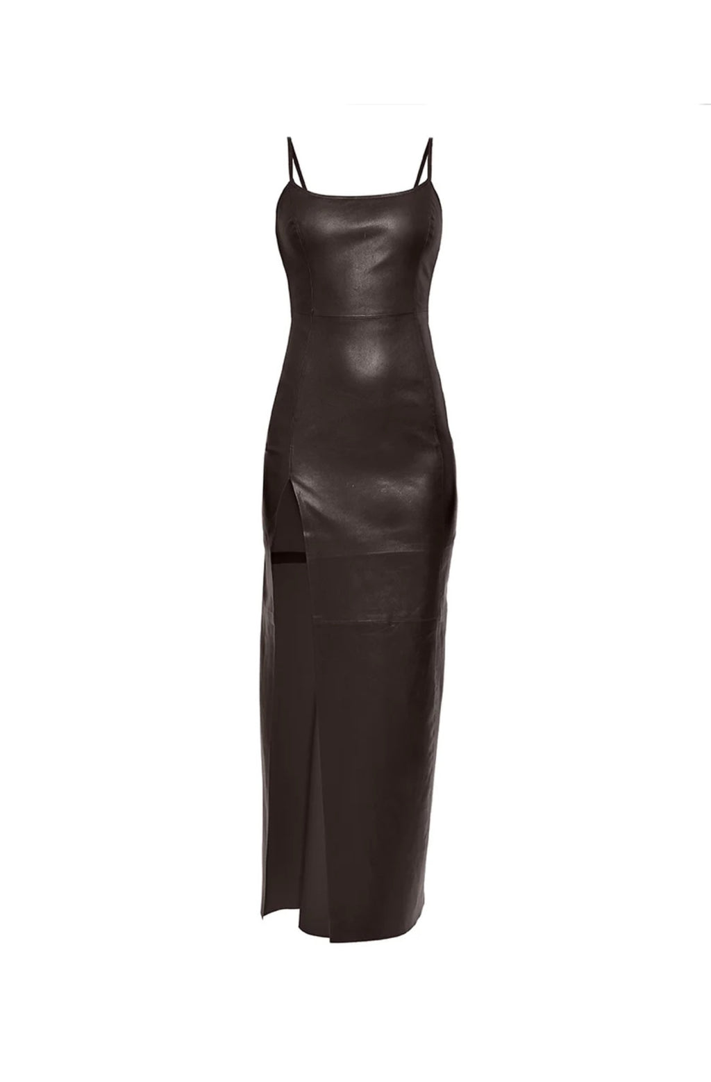 Aphrodite Stretch Leather Dress - Chocolate