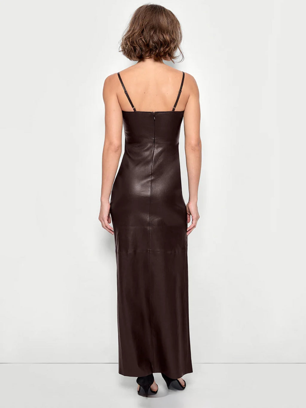 Aphrodite Stretch Leather Dress - Chocolate