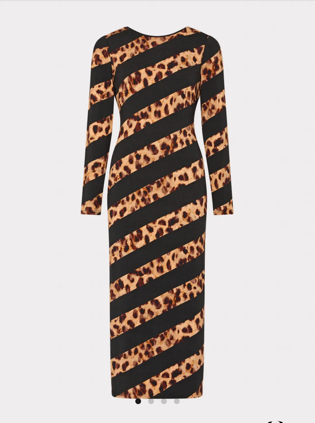 Leopard Stripe Jersey Midi Dress