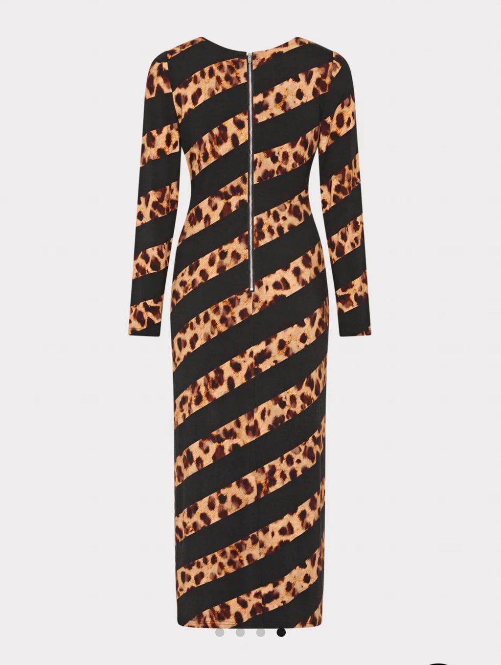 Leopard Stripe Jersey Midi Dress
