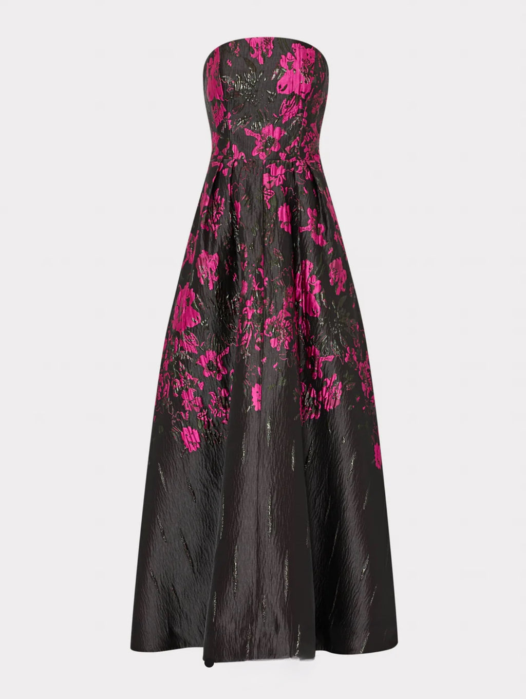 Winona Floral Jacquard Strapless Gown