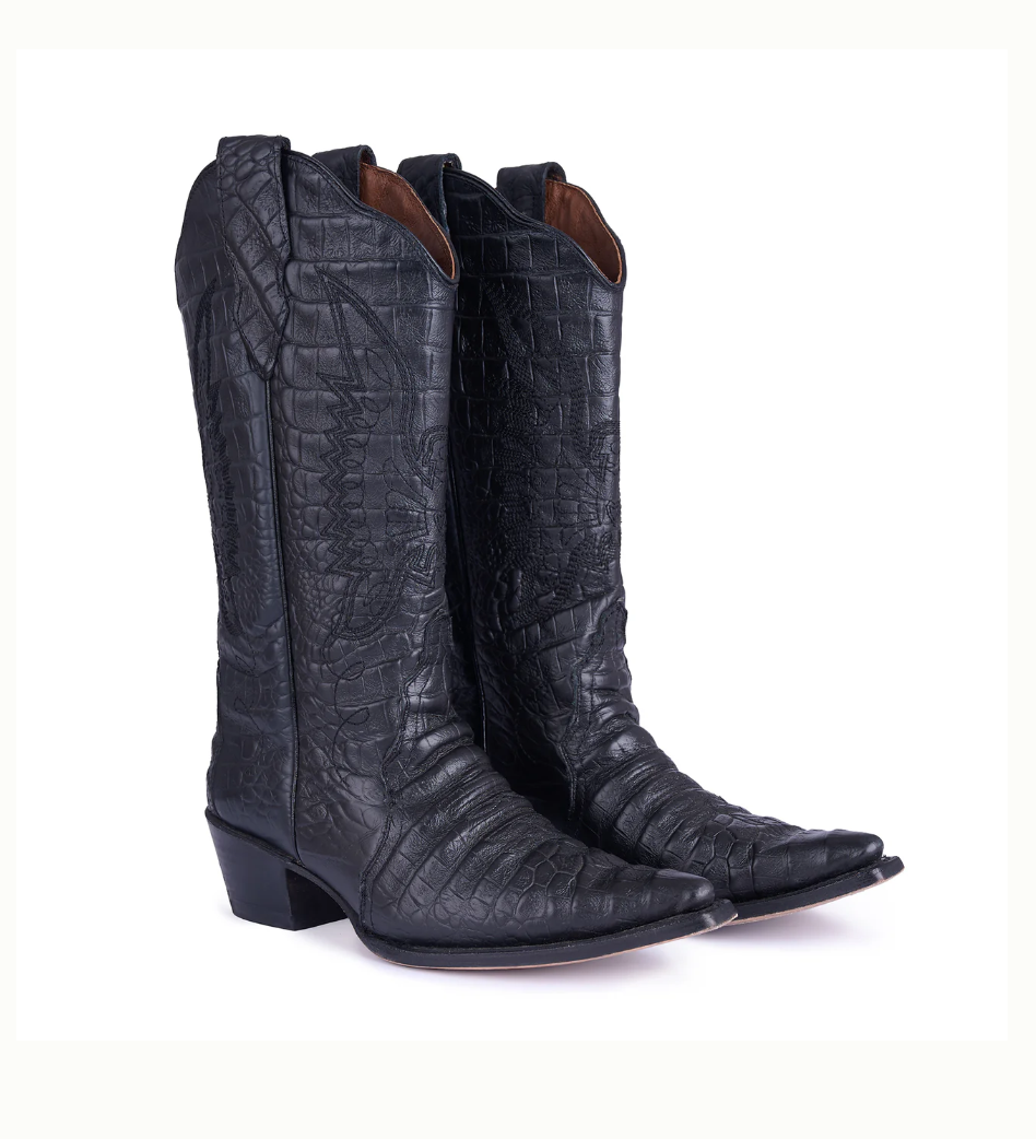 Jornada Crocodile Boots Black
