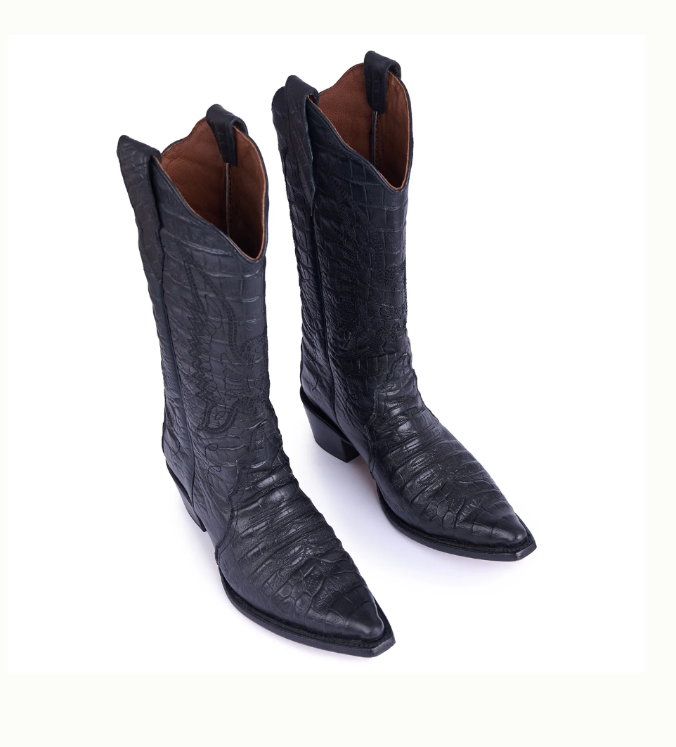 Jornada Crocodile Boots Black