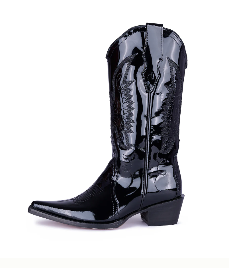 Jornada Boots Patent Black Leather