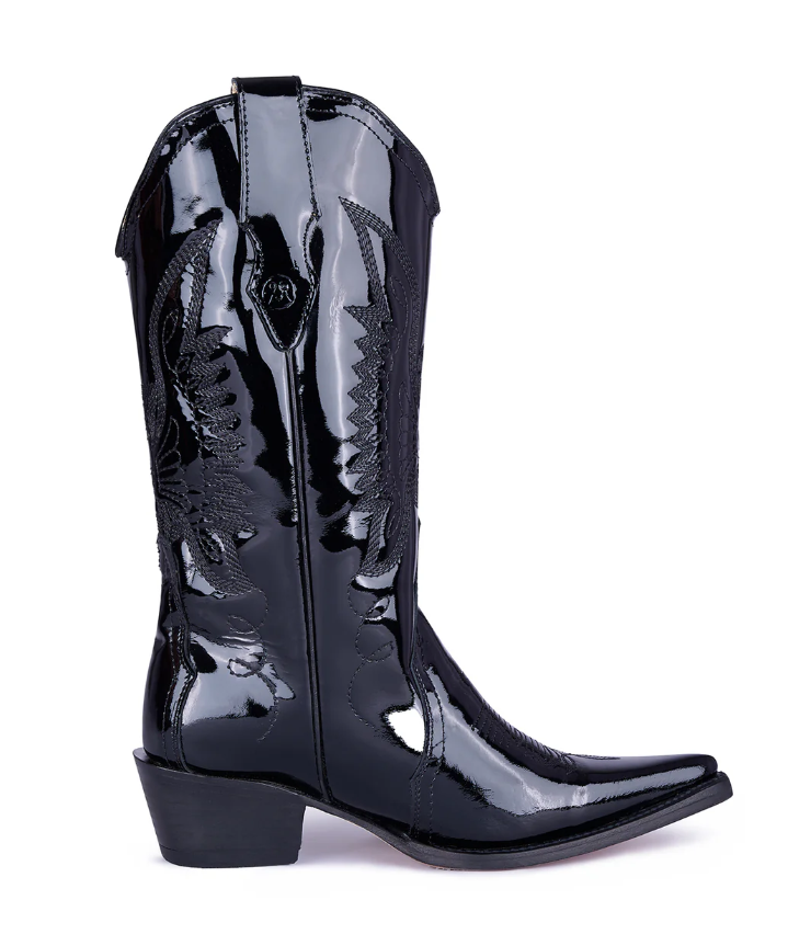 Jornada Boots Patent Black Leather