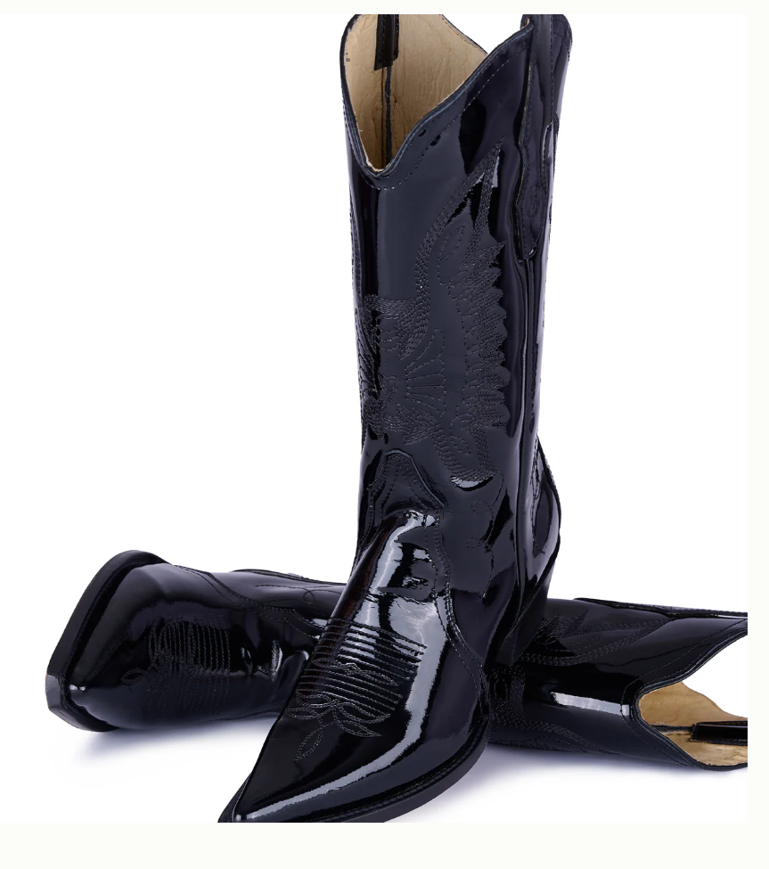 Jornada Boots Patent Black Leather
