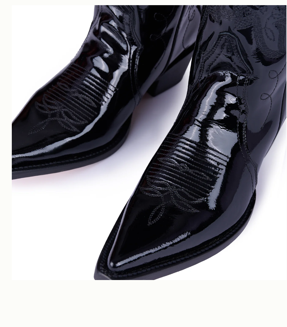 Jornada Boots Patent Black Leather