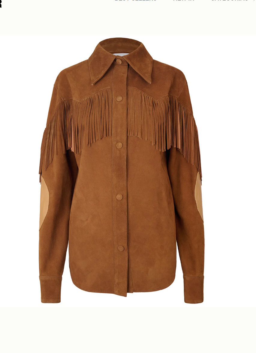 Classic Honey Suade Shirt with Fringes