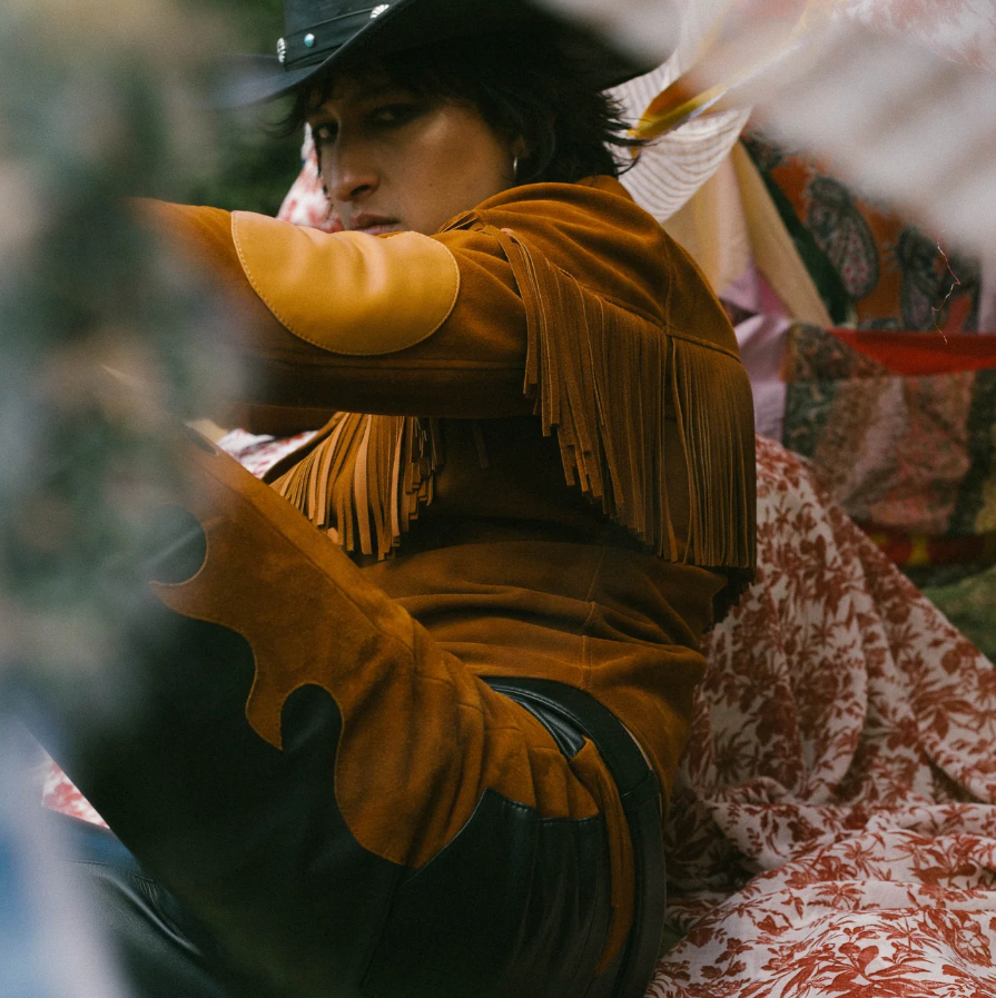 Classic Honey Suade Shirt with Fringes