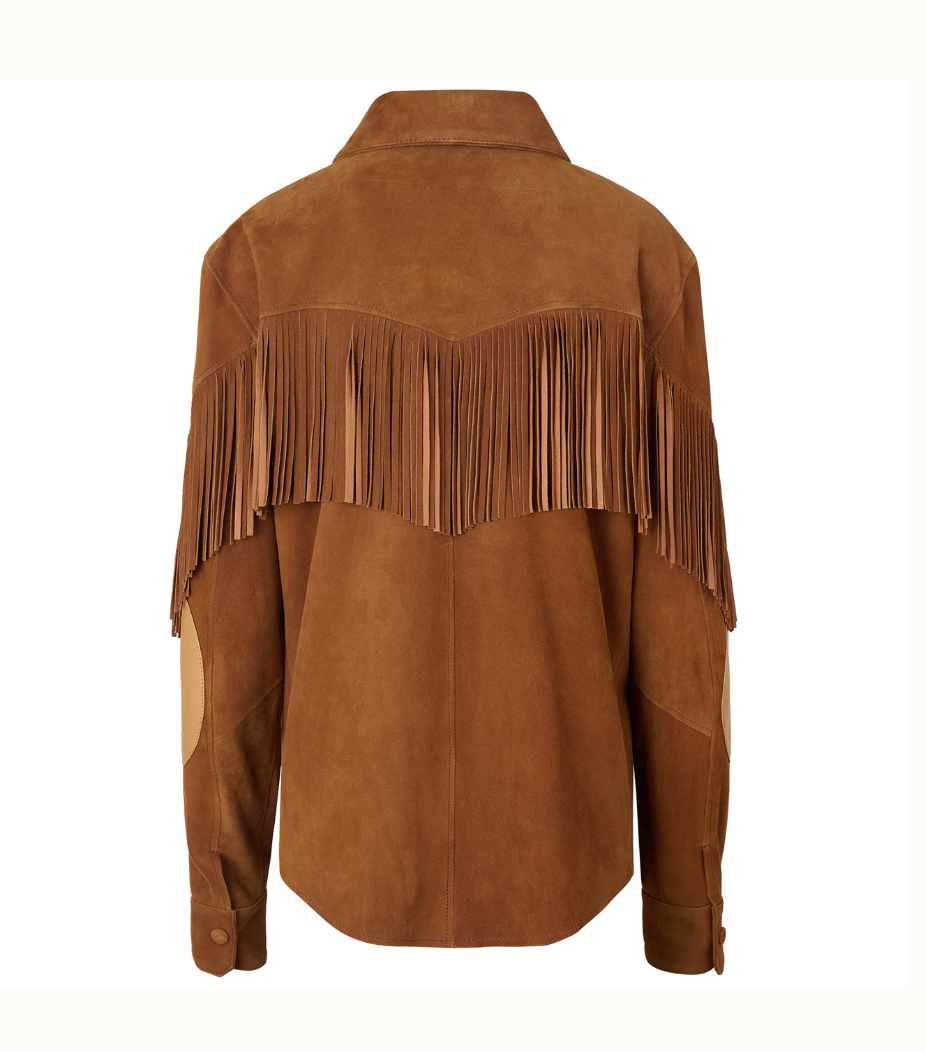 Classic Honey Suade Shirt with Fringes